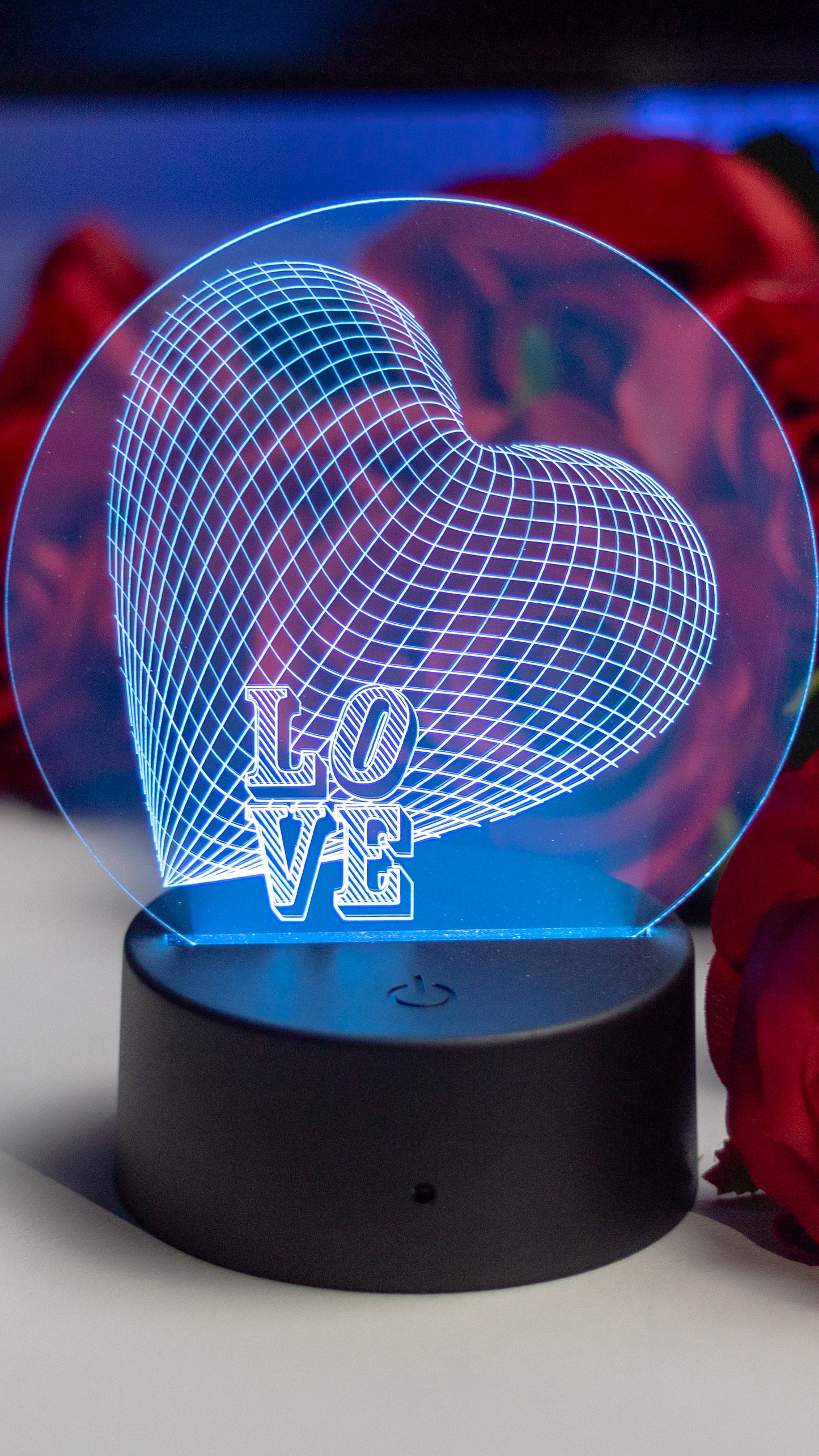 "Love" Circle Acrylic Engraved Night Light
