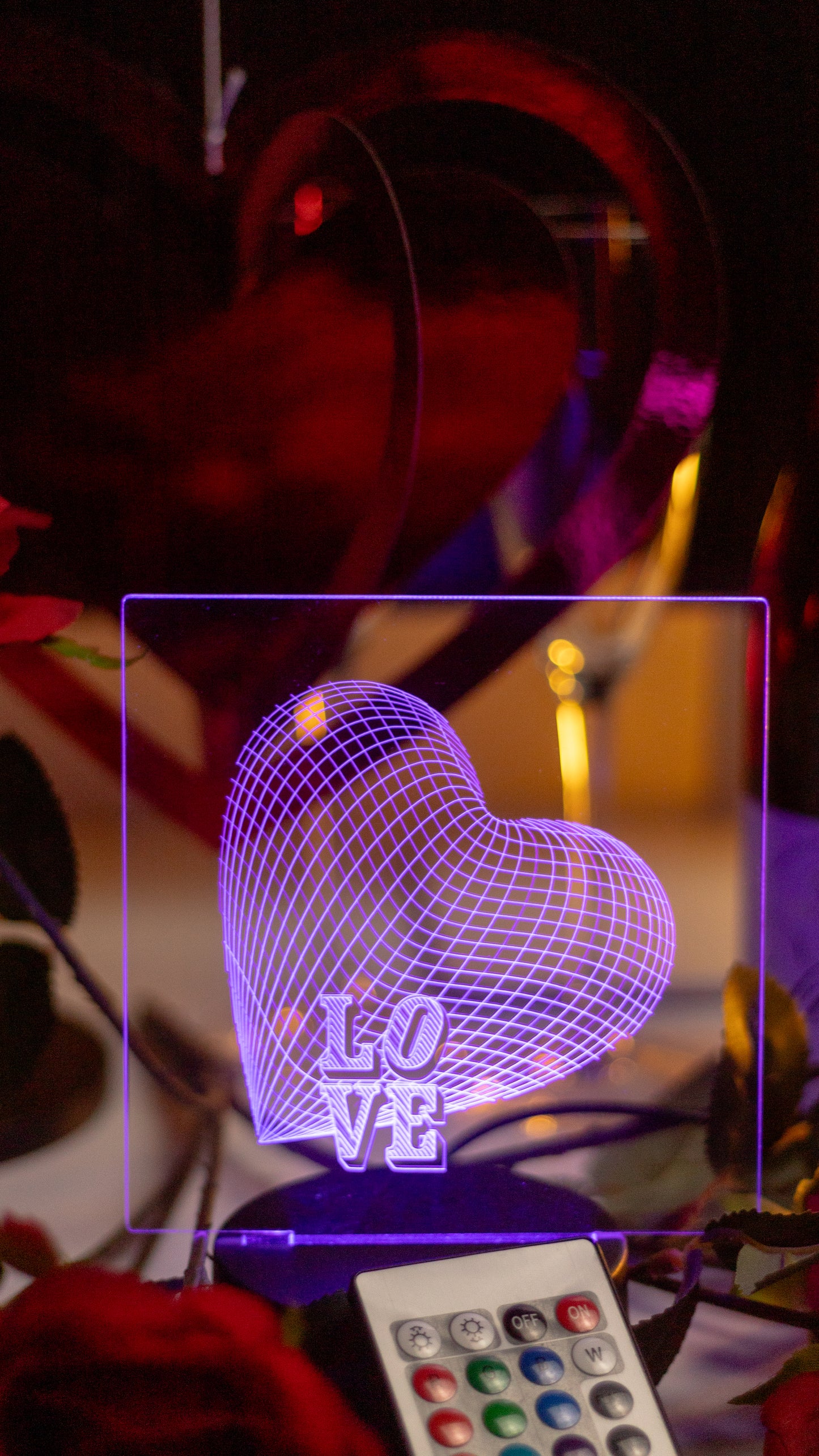 "Love" Circle Acrylic Engraved Night Light