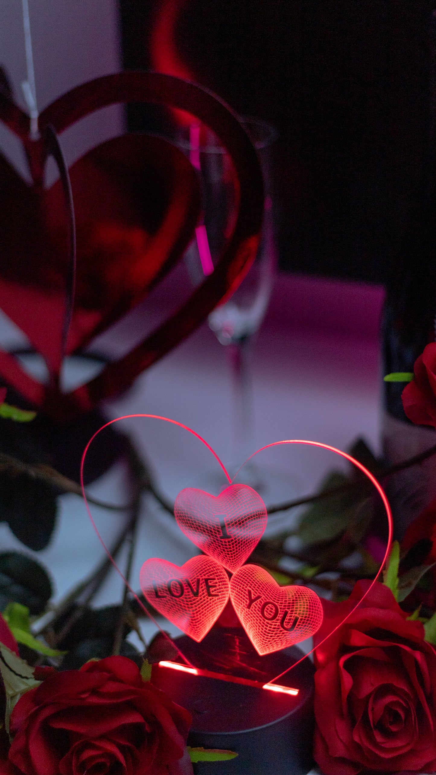 "I Love You" Heart Acrylic Engraved Night Light