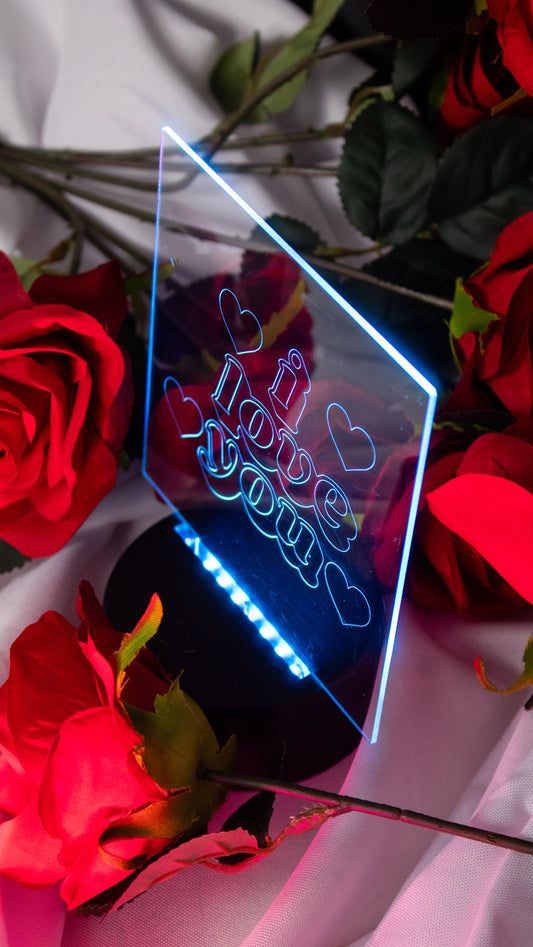 "I Love You" Acrylic Engraved Night Light