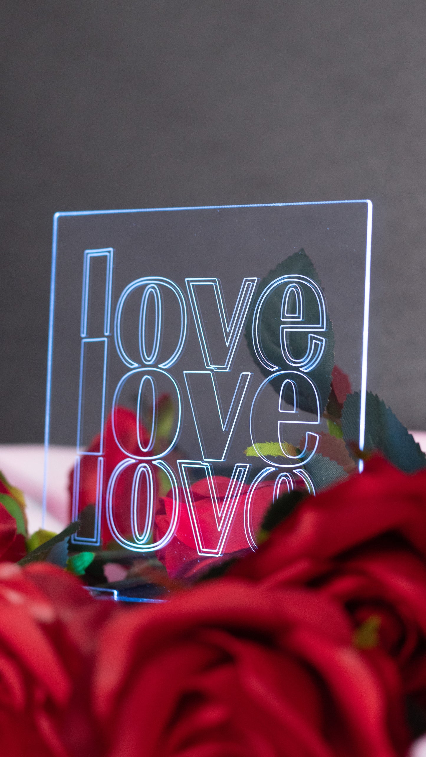 "Love,LOVE,Love" Acrylic Engraved Night Light