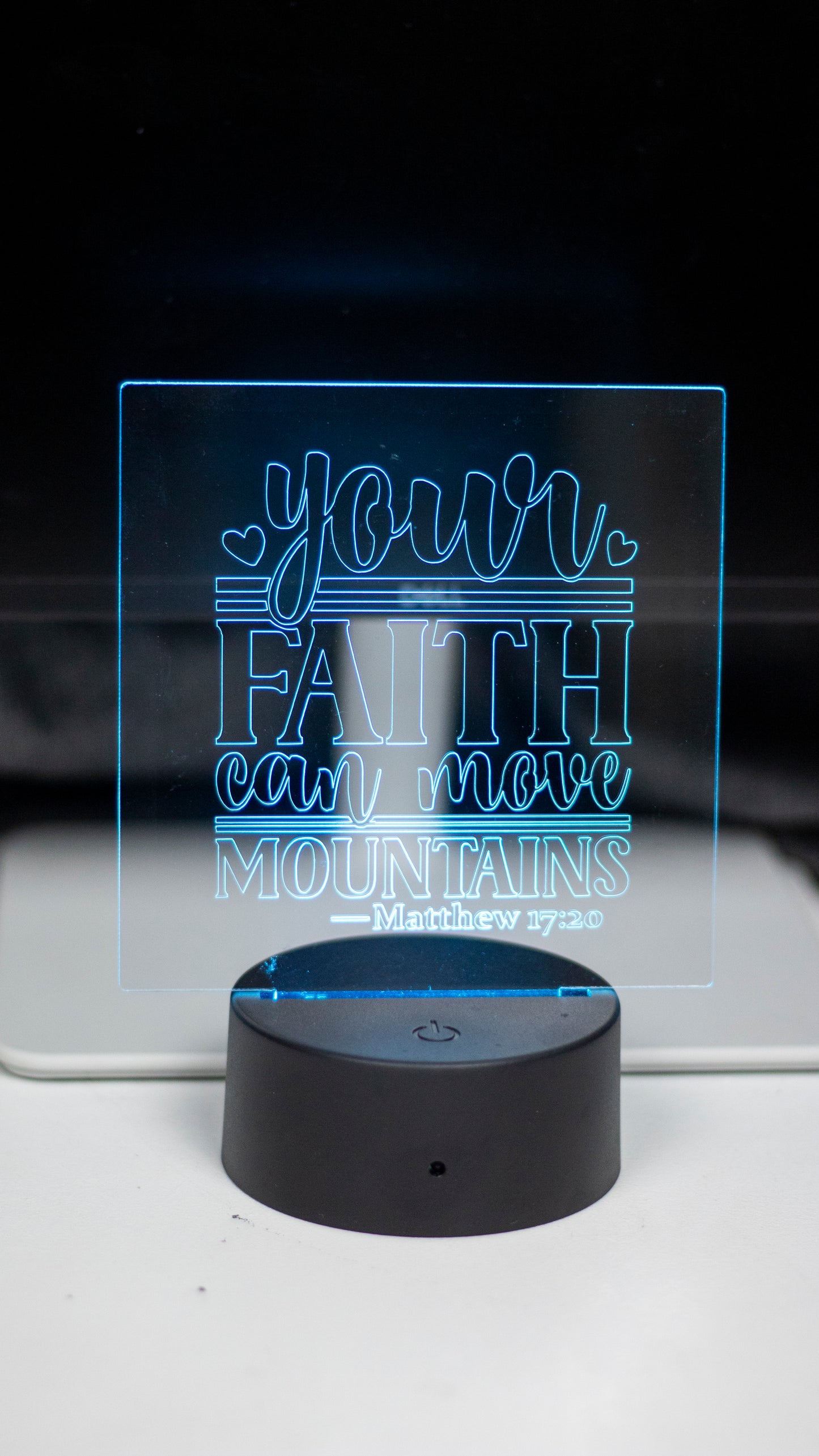 "Your Faith Can Move Mountains" Acrylic Engraved Night Light