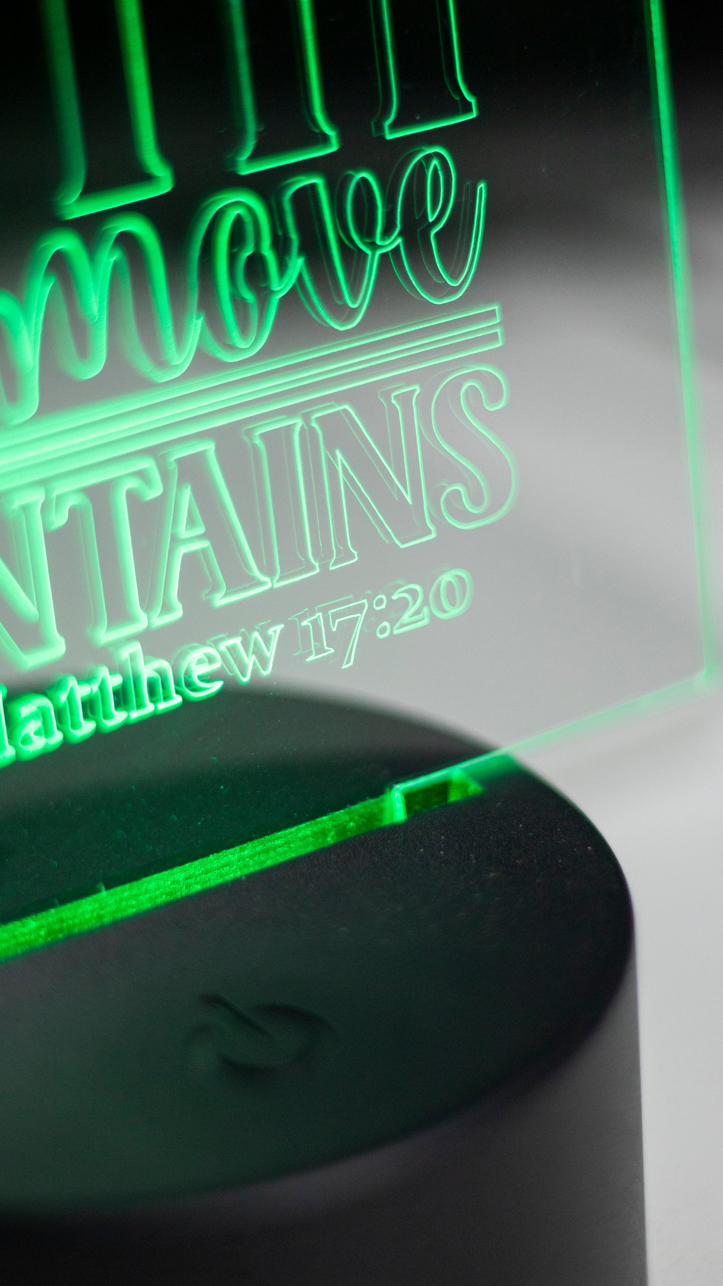 "Your Faith Can Move Mountains" Acrylic Engraved Night Light