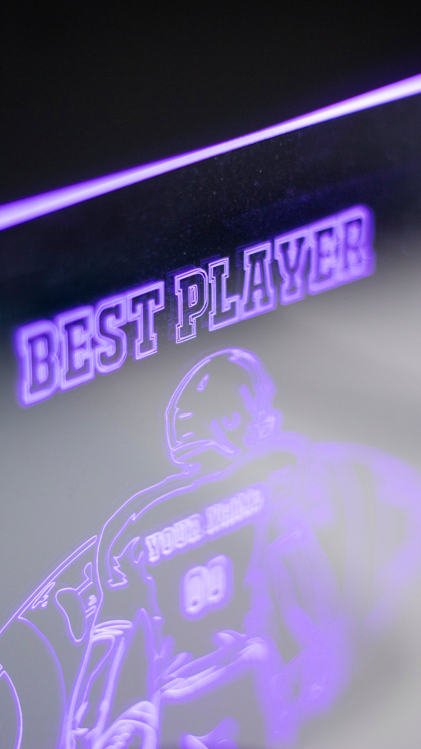 Personalised American Football 'Best Player' Acrylic Engraved Night Light