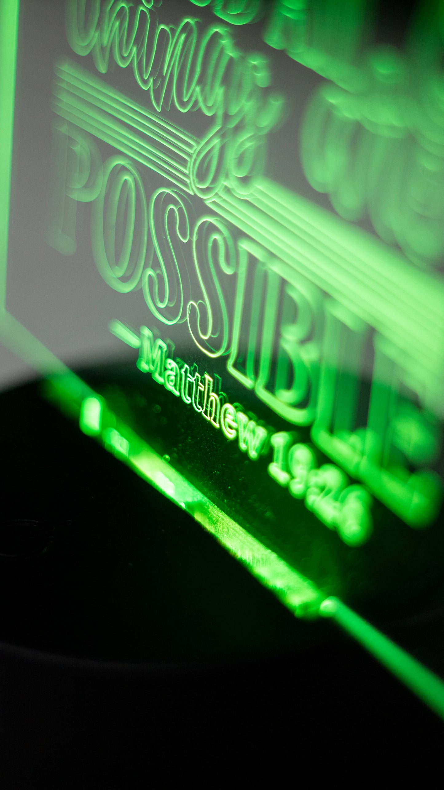 "With God all Things are Possible" Acrylic Engraved Night Light