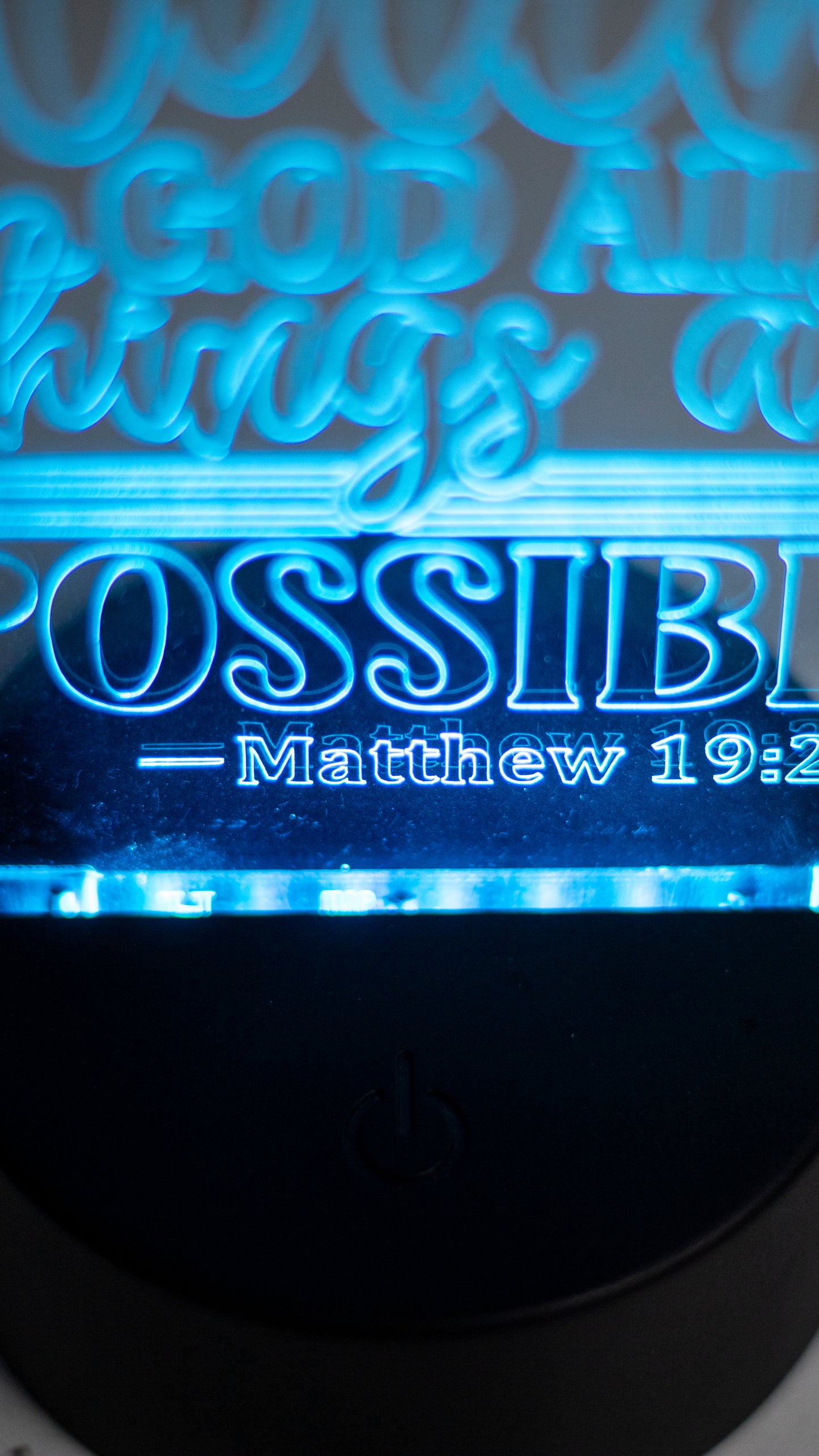 "With God all Things are Possible" Acrylic Engraved Night Light