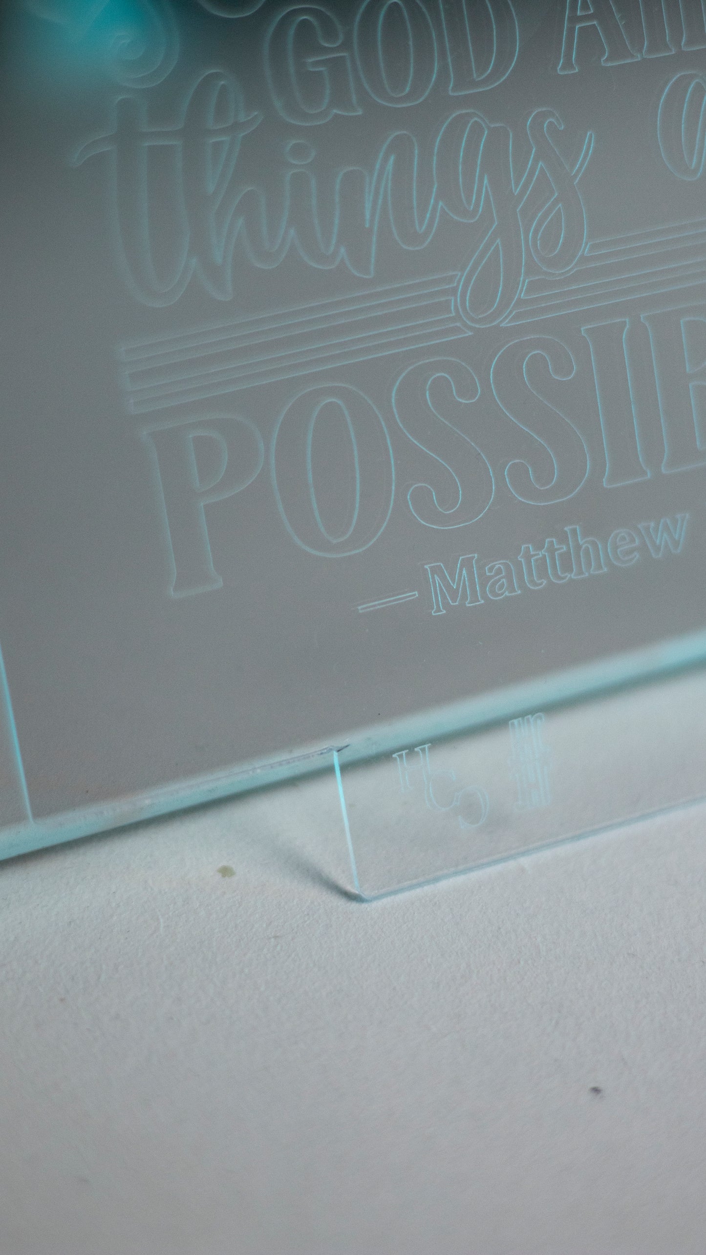"With God all Things are Possible" Acrylic Engraved Night Light