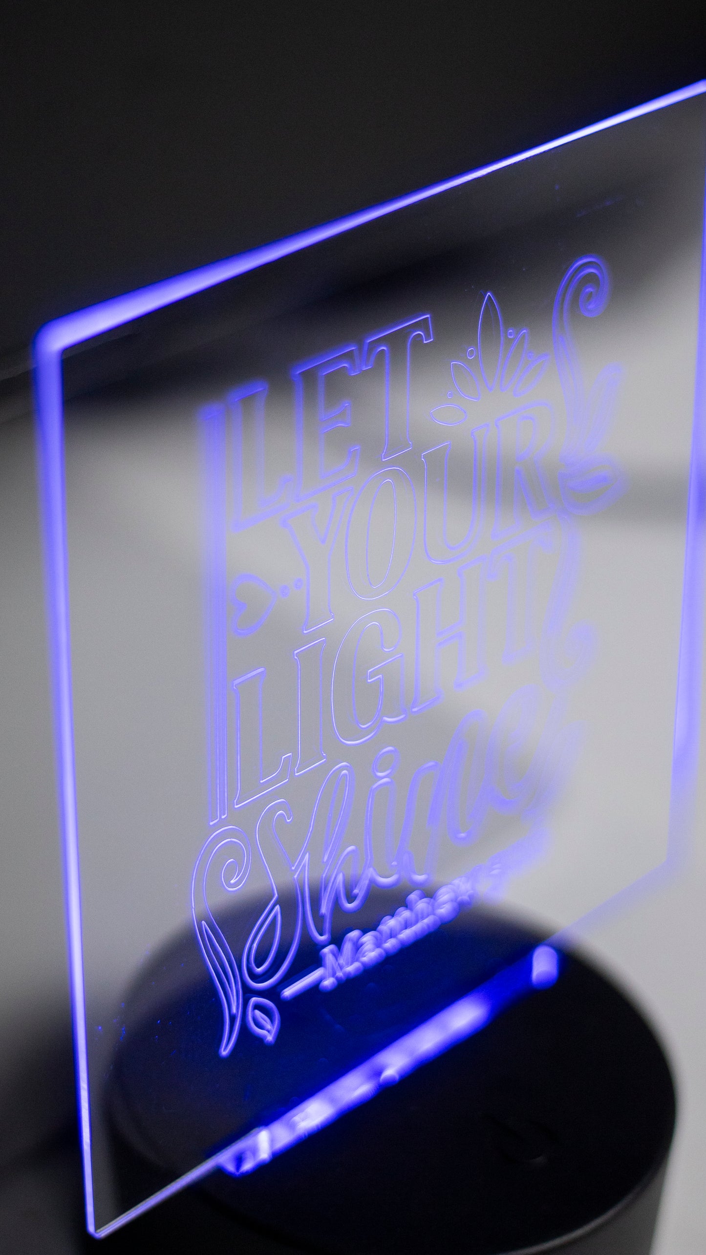 "Let Your Light Shine" Acrylic Engraved Night Light