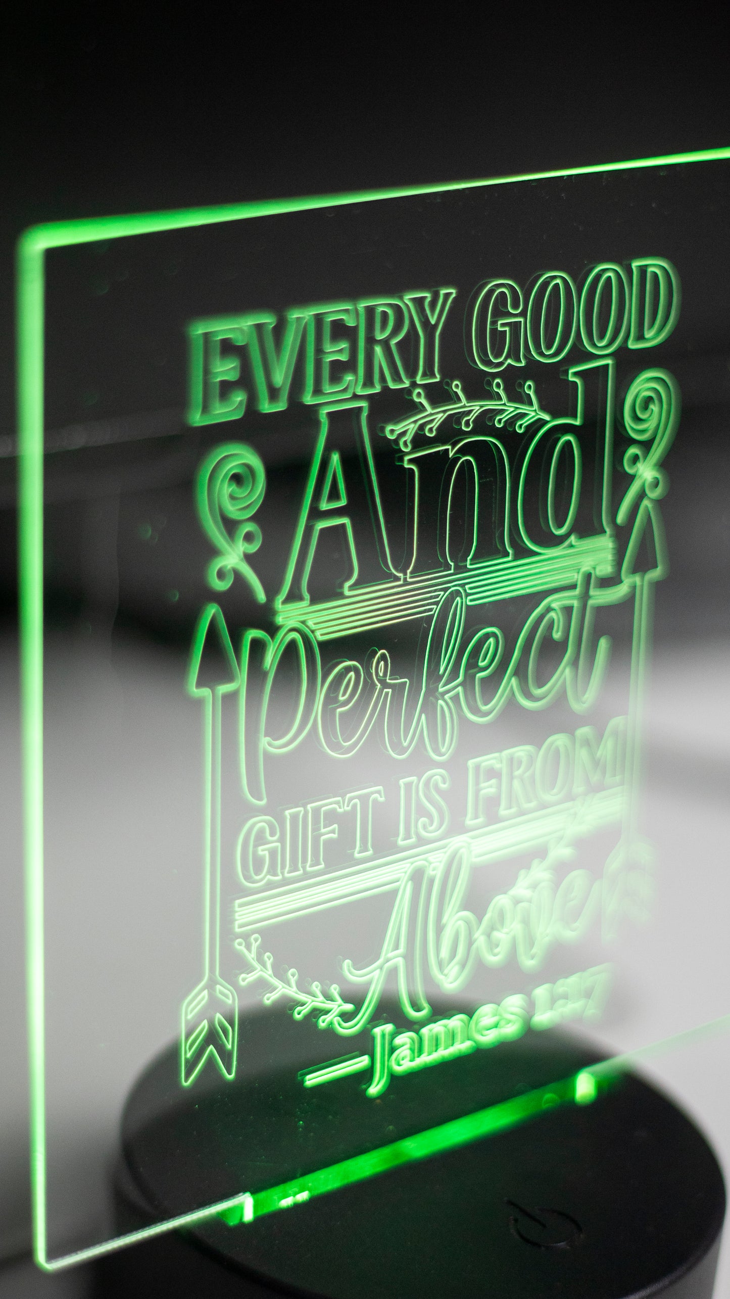 "Every Good Perfect" Acrylic Engraved Night Light