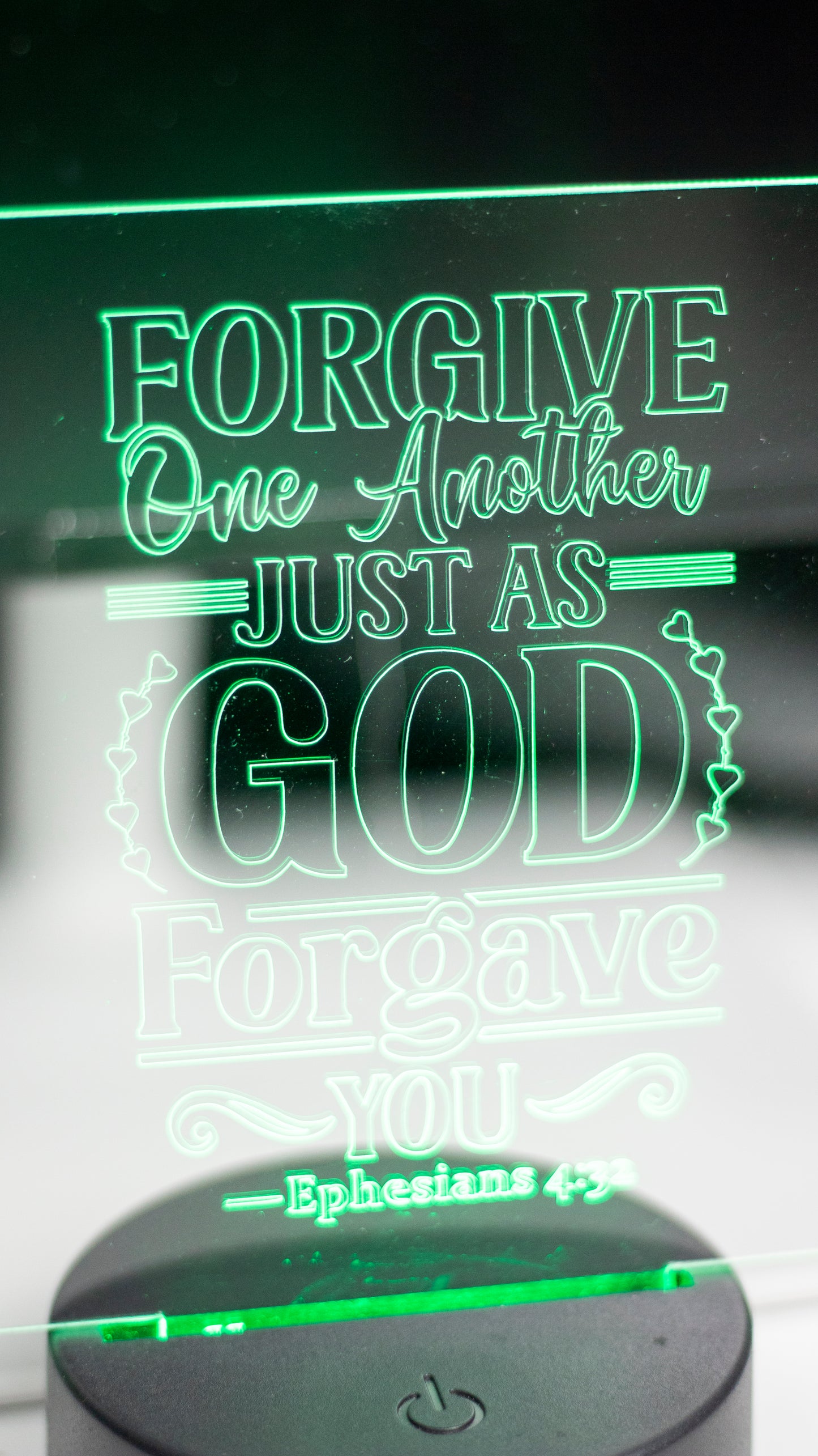 "Forgive One Another" Acrylic Engraved Night Light