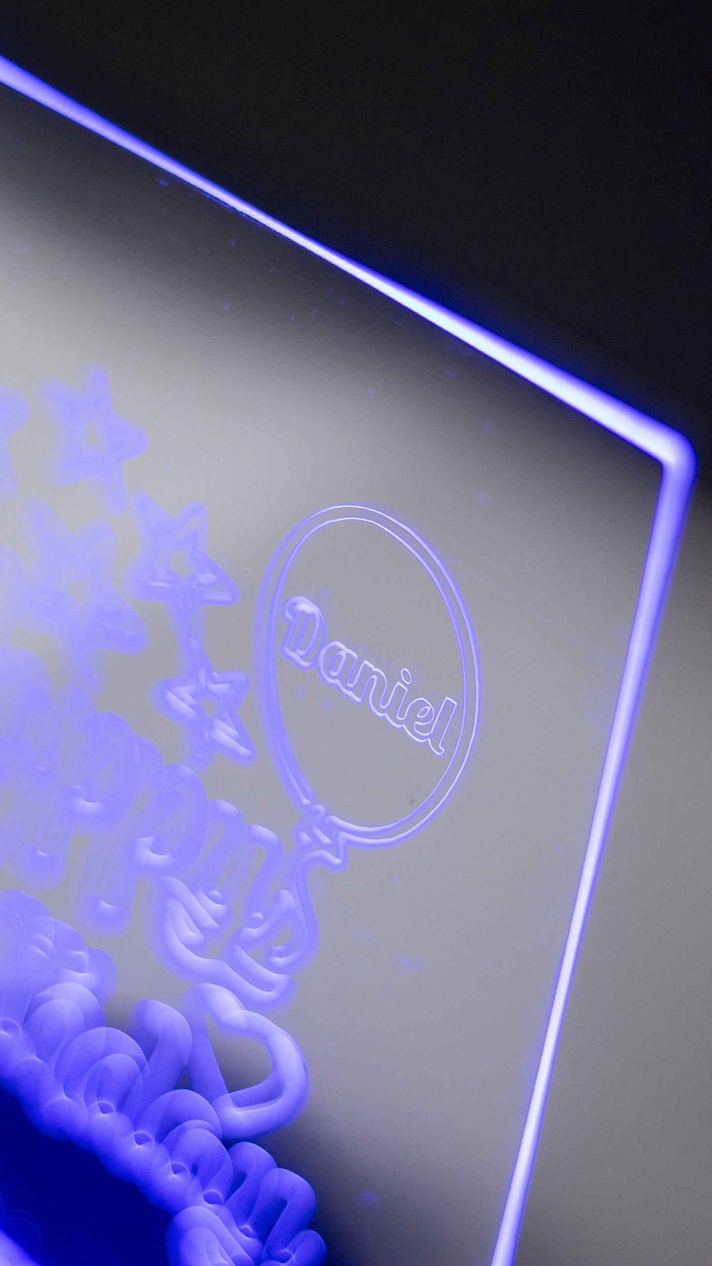 Personalised "Happy Birthday With Name & Age" Acrylic Engraved Night Light