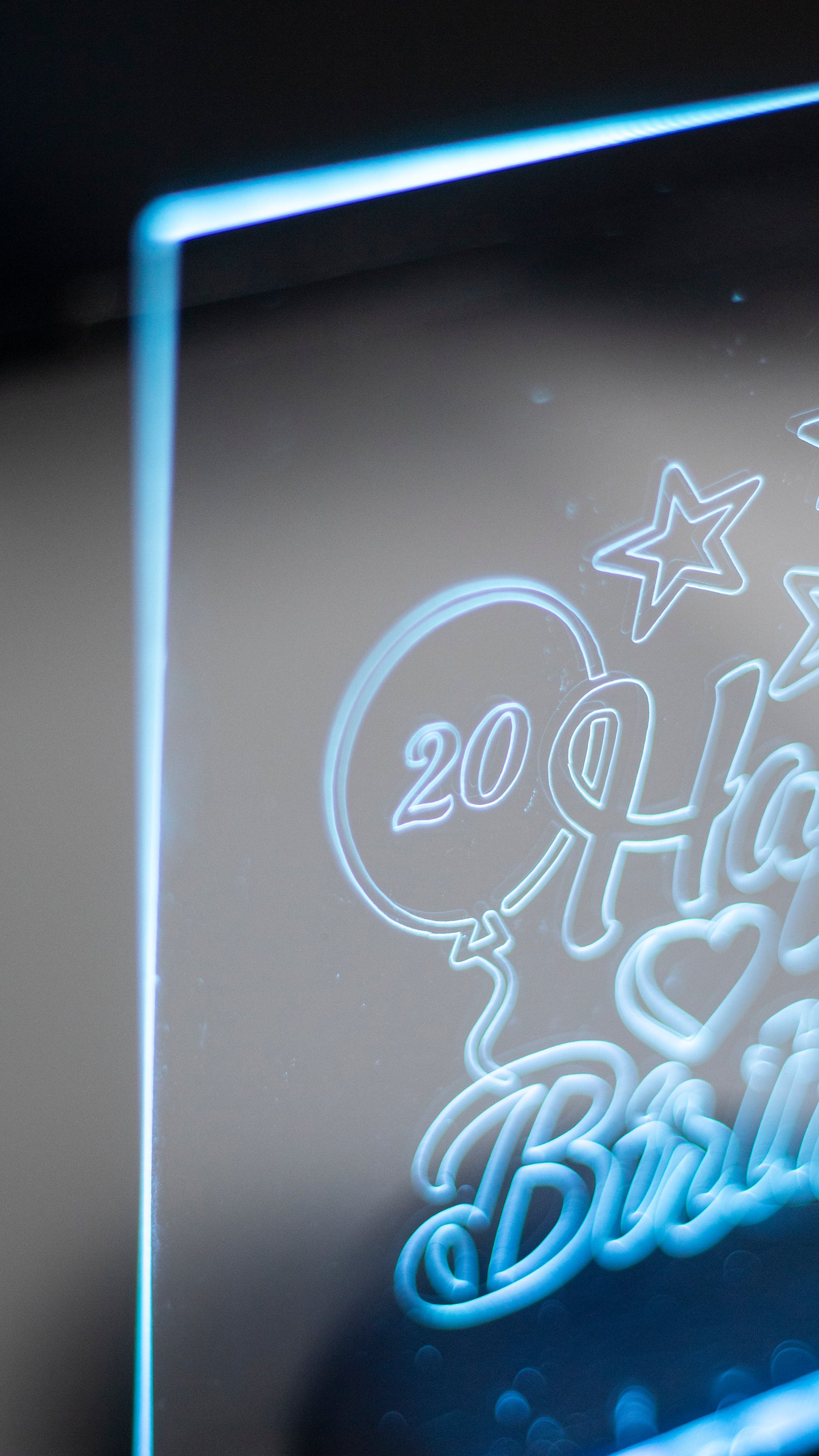 Personalised "Happy Birthday With Name & Age" Acrylic Engraved Night Light
