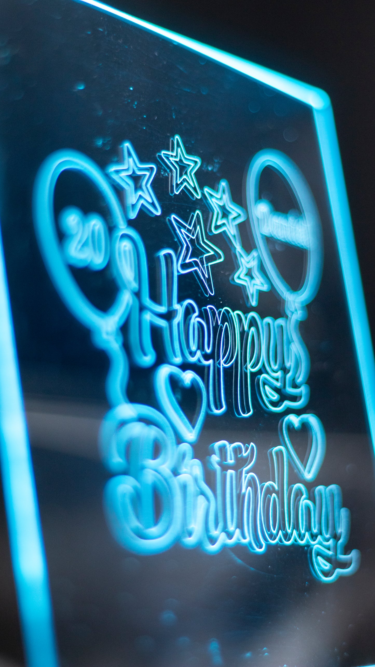 Personalised "Happy Birthday With Name & Age" Acrylic Engraved Night Light