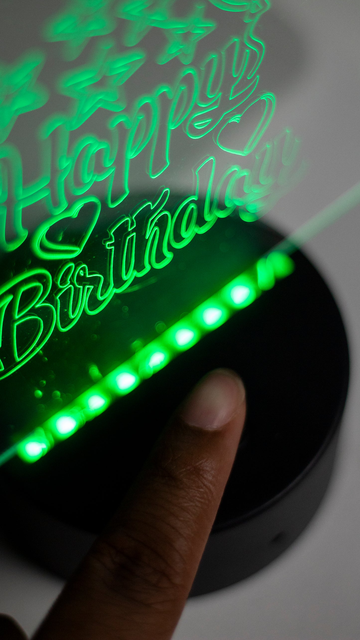 Personalised "Happy Birthday With Name & Age" Acrylic Engraved Night Light