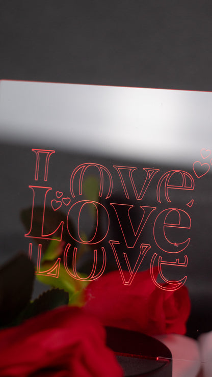 "Love,Love,Love" Acrylic Engraved Night Light