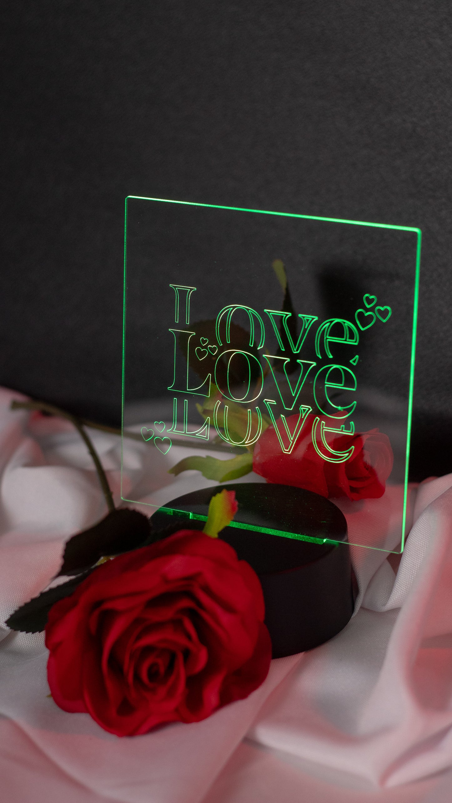 "Love,Love,Love" Acrylic Engraved Night Light