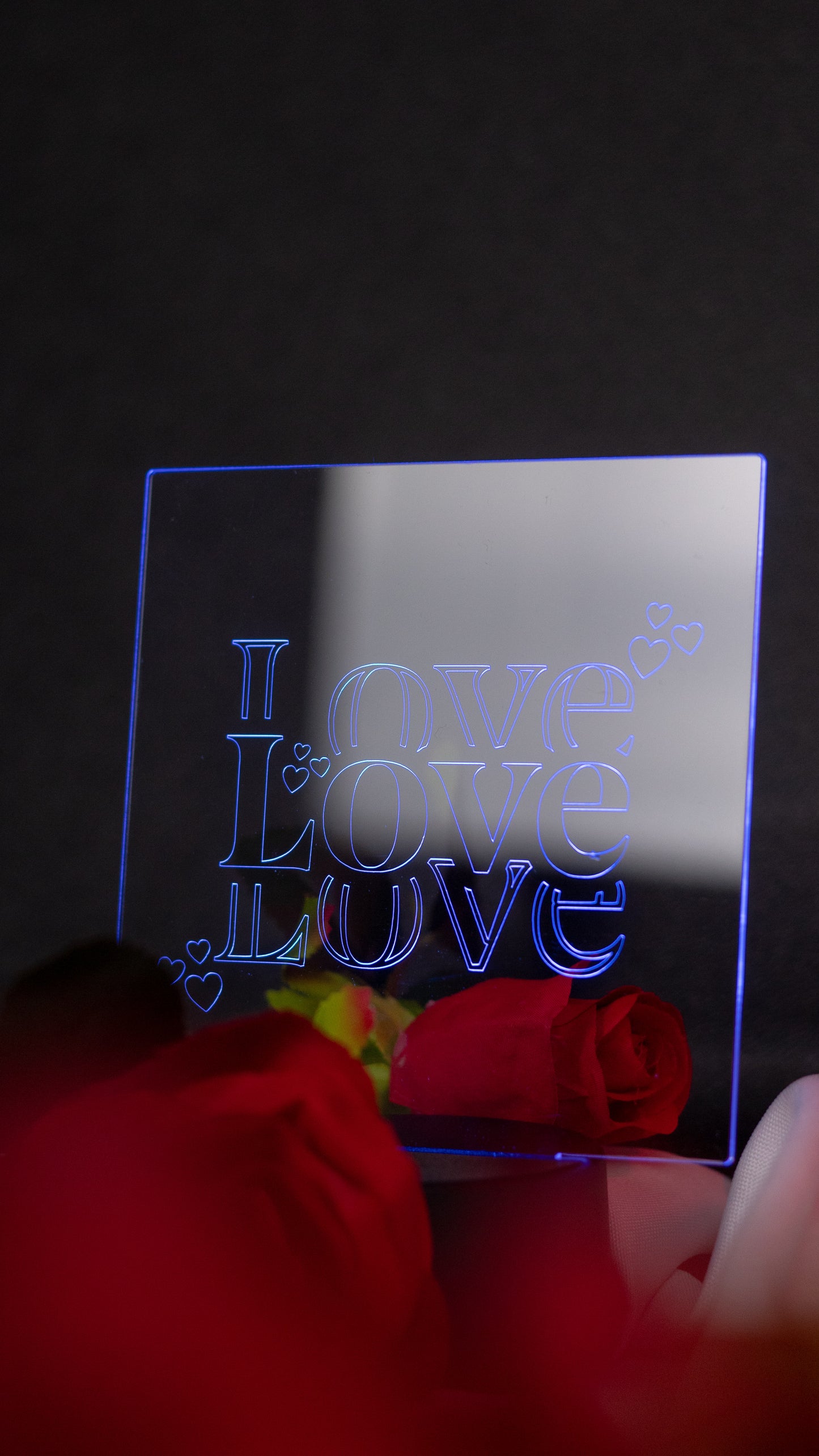 "Love,Love,Love" Acrylic Engraved Night Light