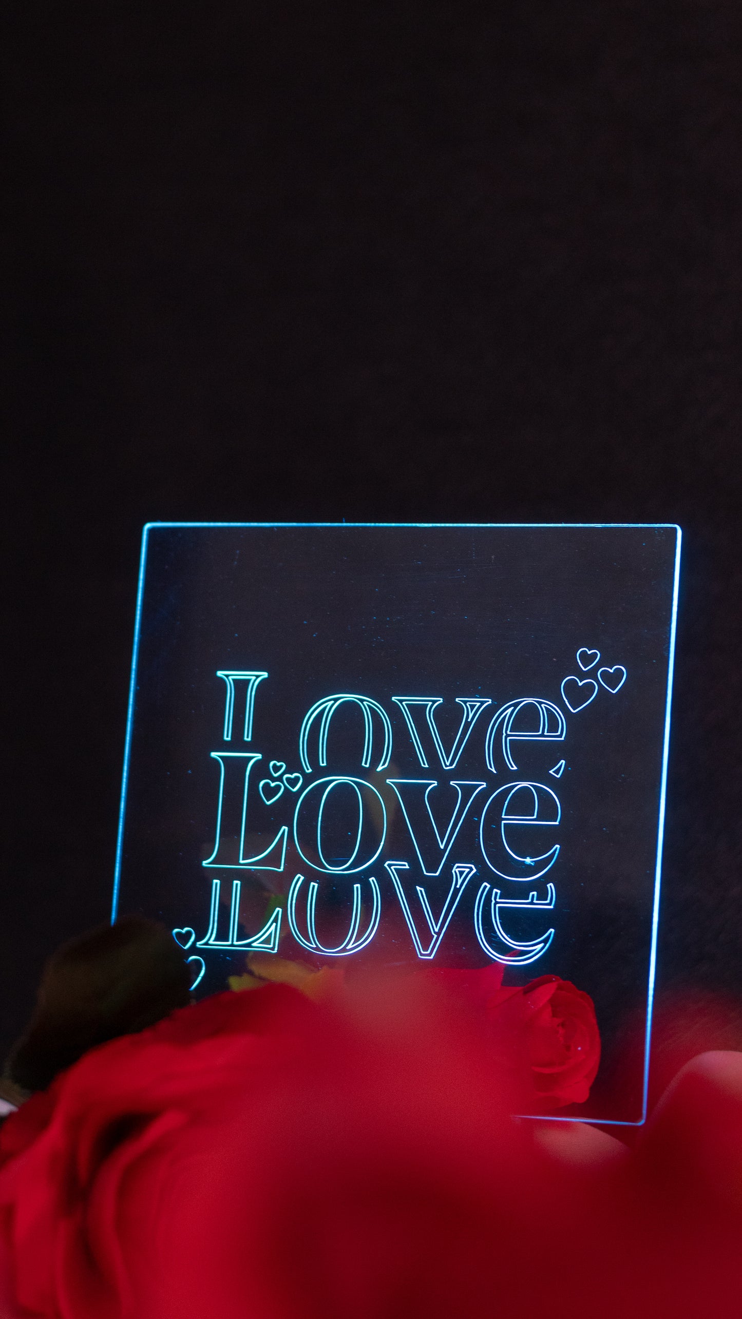 "Love,Love,Love" Acrylic Engraved Night Light