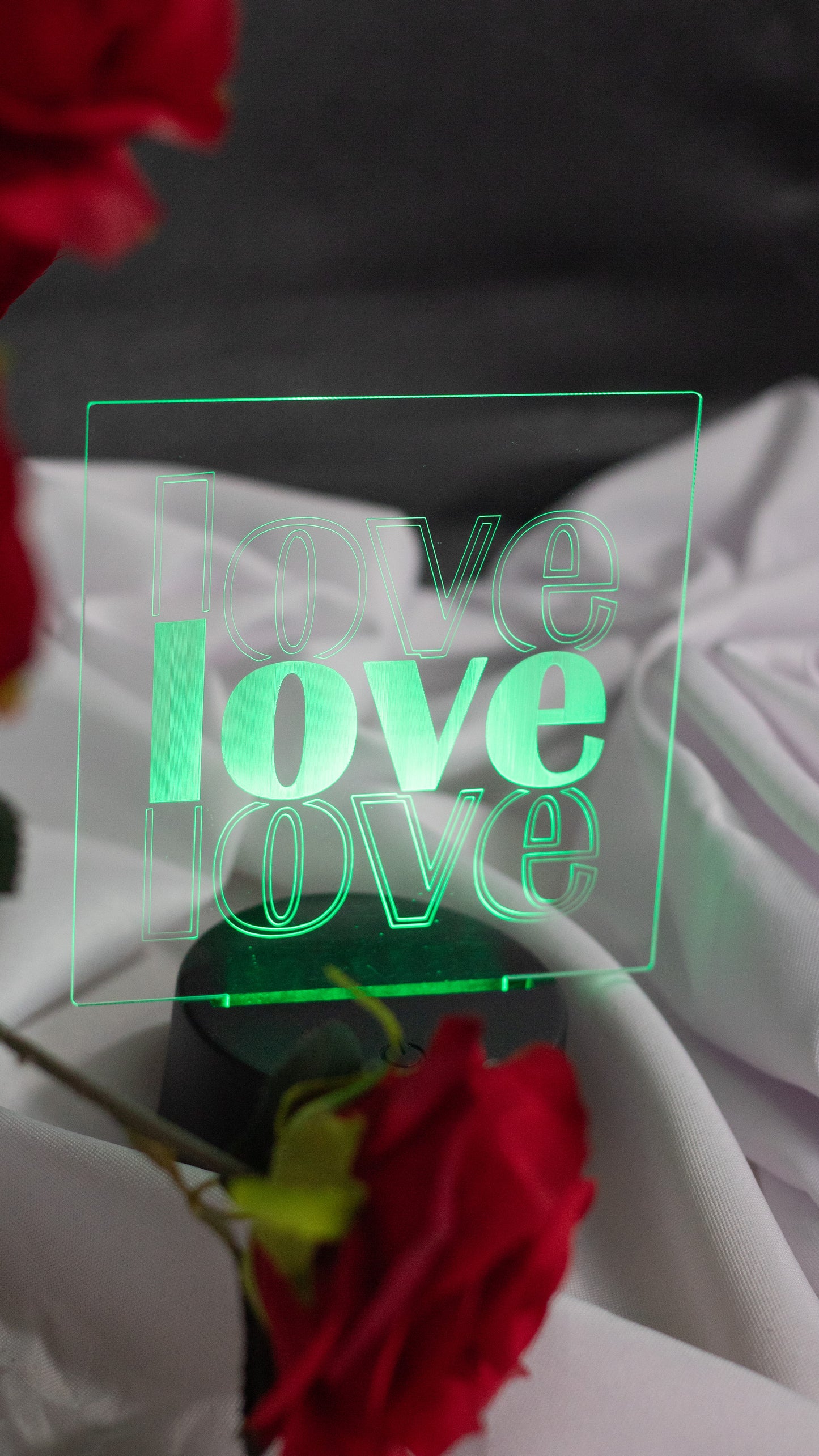 "Love,LOVE,Love" Acrylic Engraved Night Light