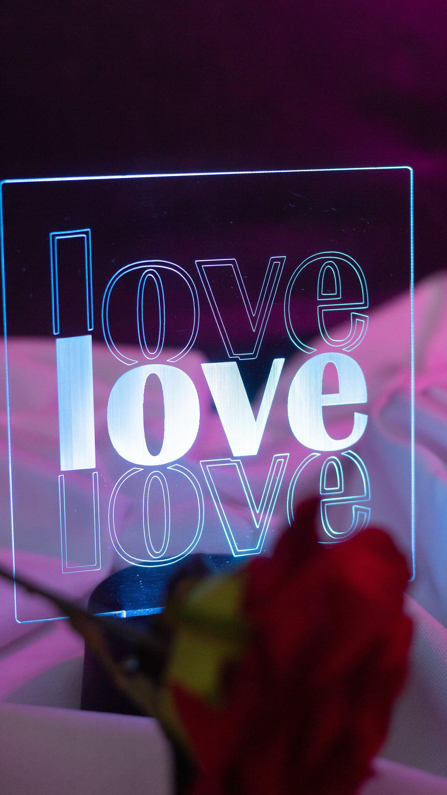 "Love,LOVE,Love" Acrylic Engraved Night Light