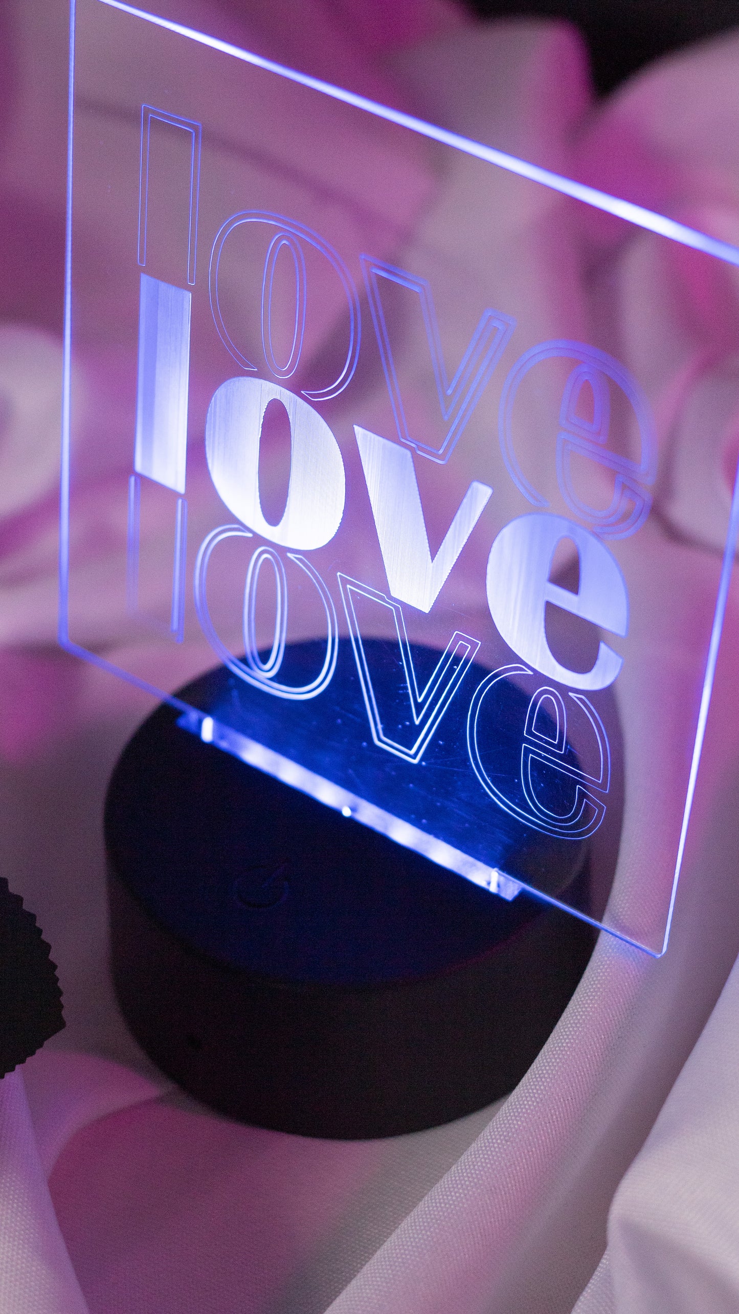 "Love,LOVE,Love" Acrylic Engraved Night Light