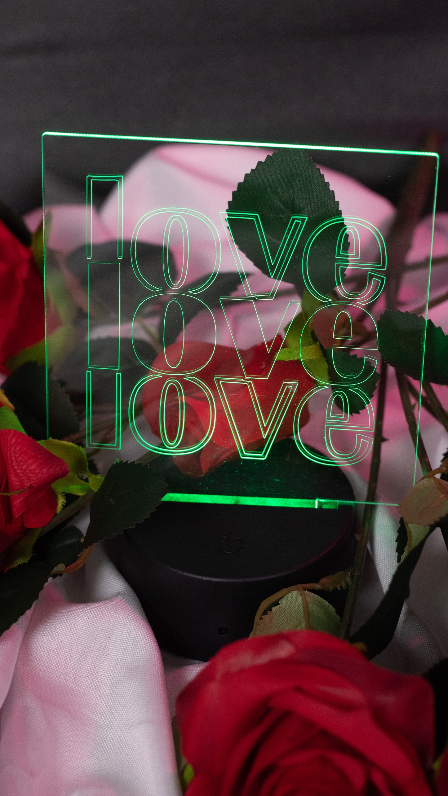 "Love,LOVE,Love" Acrylic Engraved Night Light