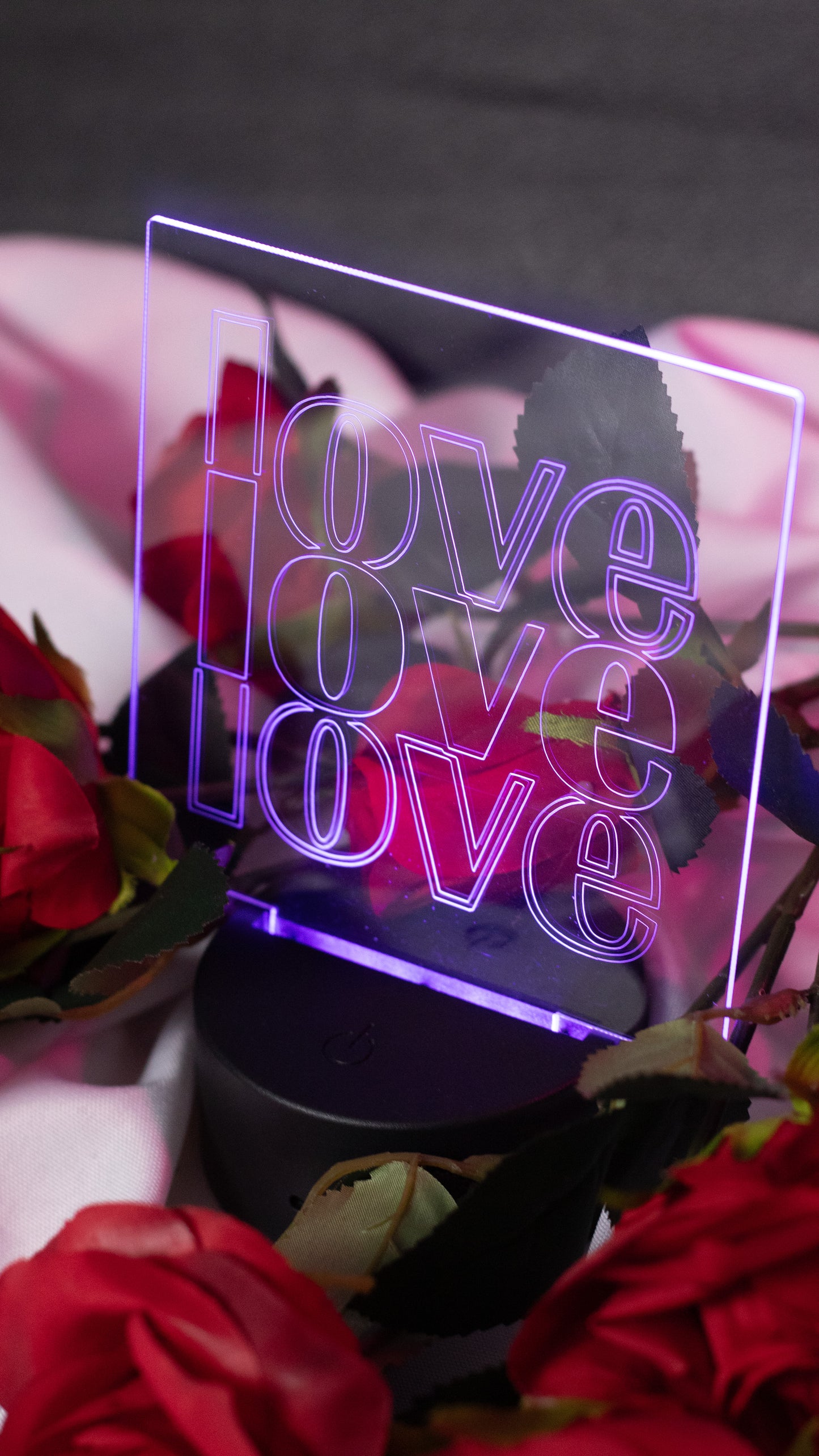 "Love,LOVE,Love" Acrylic Engraved Night Light