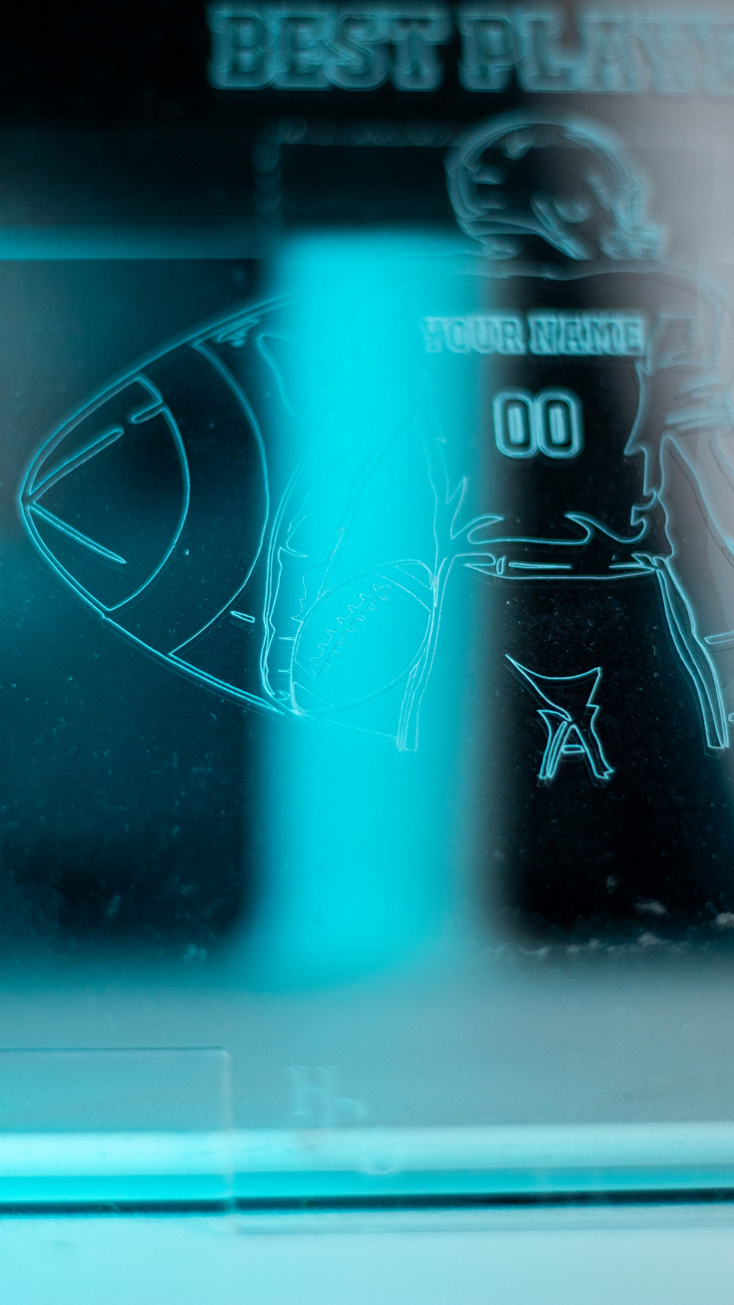 Personalised American Football 'Best Player' Acrylic Engraved Night Light