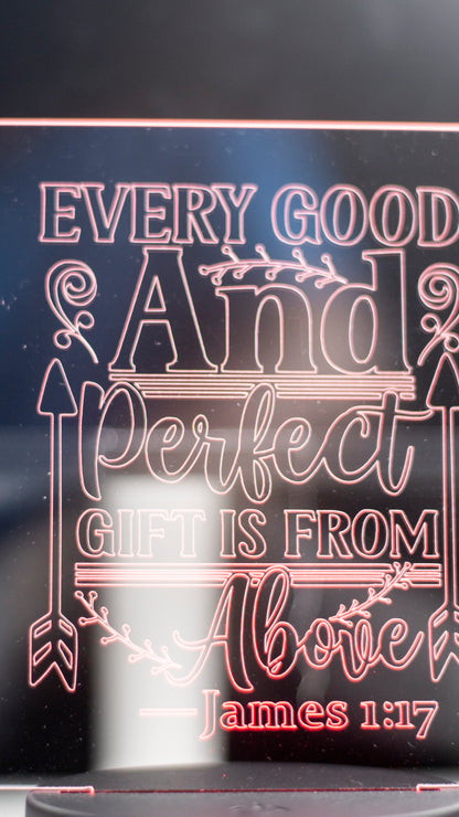 "Every Good Perfect" Acrylic Engraved Night Light