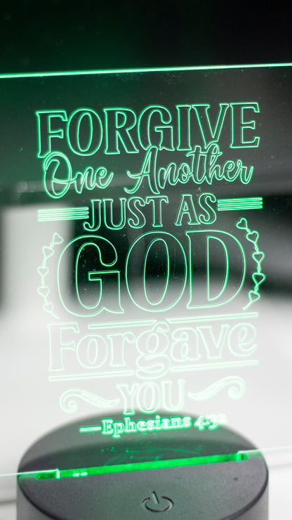 "Forgive One Another" Acrylic Engraved Night Light