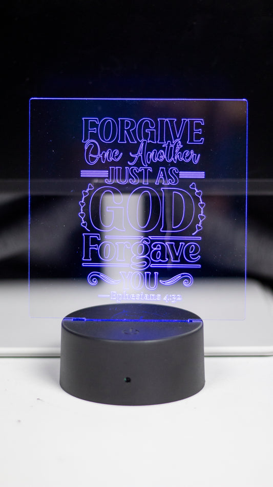 "Forgive One Another" Acrylic Engraved Night Light